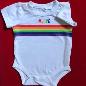 CITY STREETS Rainbow Newborn Unisex One Piece Love Onesie Pride Bodysuit #LOVE